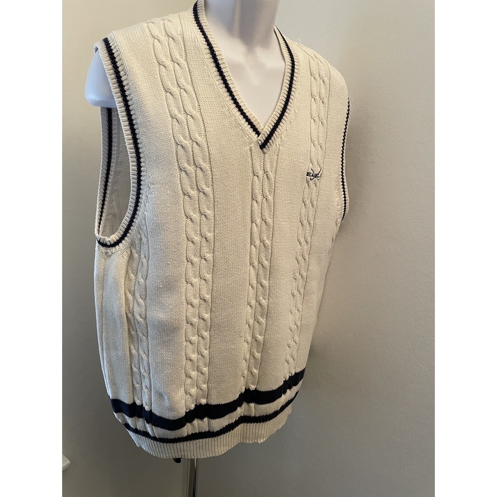 Vintage Eagle Golf Varsity Sweater Vest Mens Large Pullover V Neck Preppy L